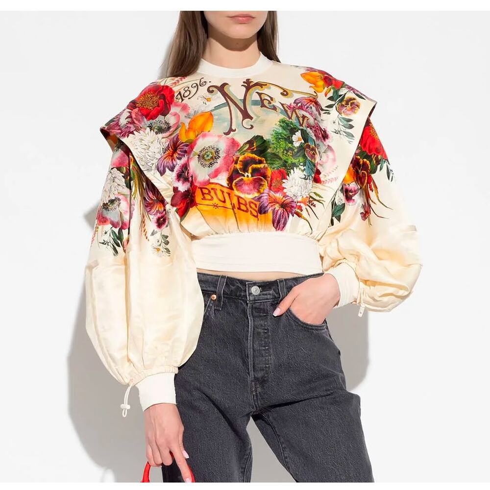 Zimmermann Clothing Ready to Wear Wonderland Billow Top S Bouquet Garden Floral - Picture 5 of 15